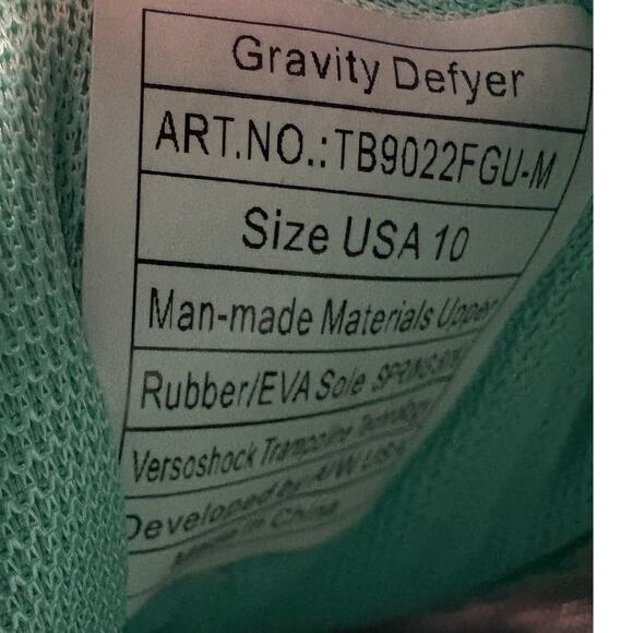 Gravity Defyer GDefy Ion Gray Mint Green Athletic Sneakers TB9022FGU-M Size 10 - Picture 10 of 16